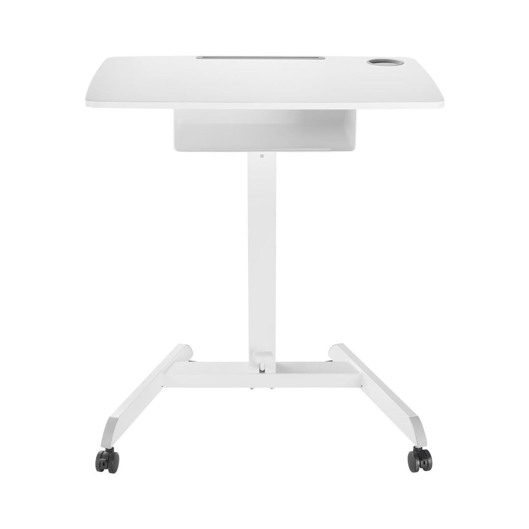 Maclean laptop asztal, állítható magasságú, fiókos, fehér, álló és ülő munkához, max. magasság 113cm - 8kg max, MC-903W