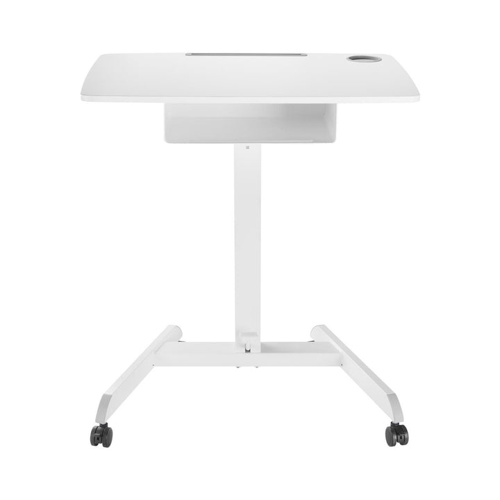 Maclean laptop asztal, állítható magasságú, fiókos, fehér, álló és ülő munkához, max. magasság 113cm - 8kg max, MC-903W
