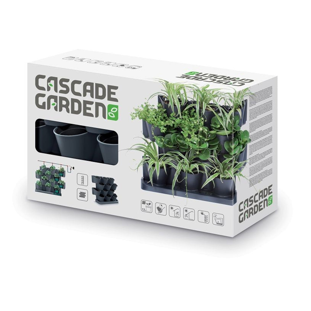 Prosperplast Cascade Garden álló függőleges kert antracit színben