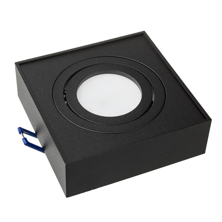 Maclean mennyezeti spotlámpa, MR16/GU10 fényforrásokhoz, fekete, 94x94x32mm, négyzet alakú, alu, MCE464 B
