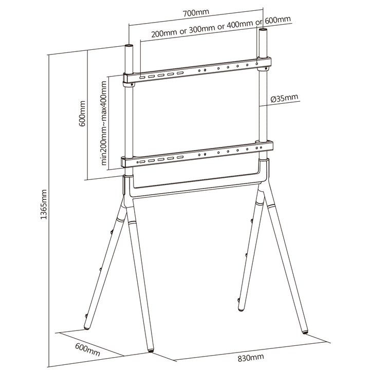 Univerzális TV állvány 49-70" max. 40kg VESA 600x400 Maclean MC-926