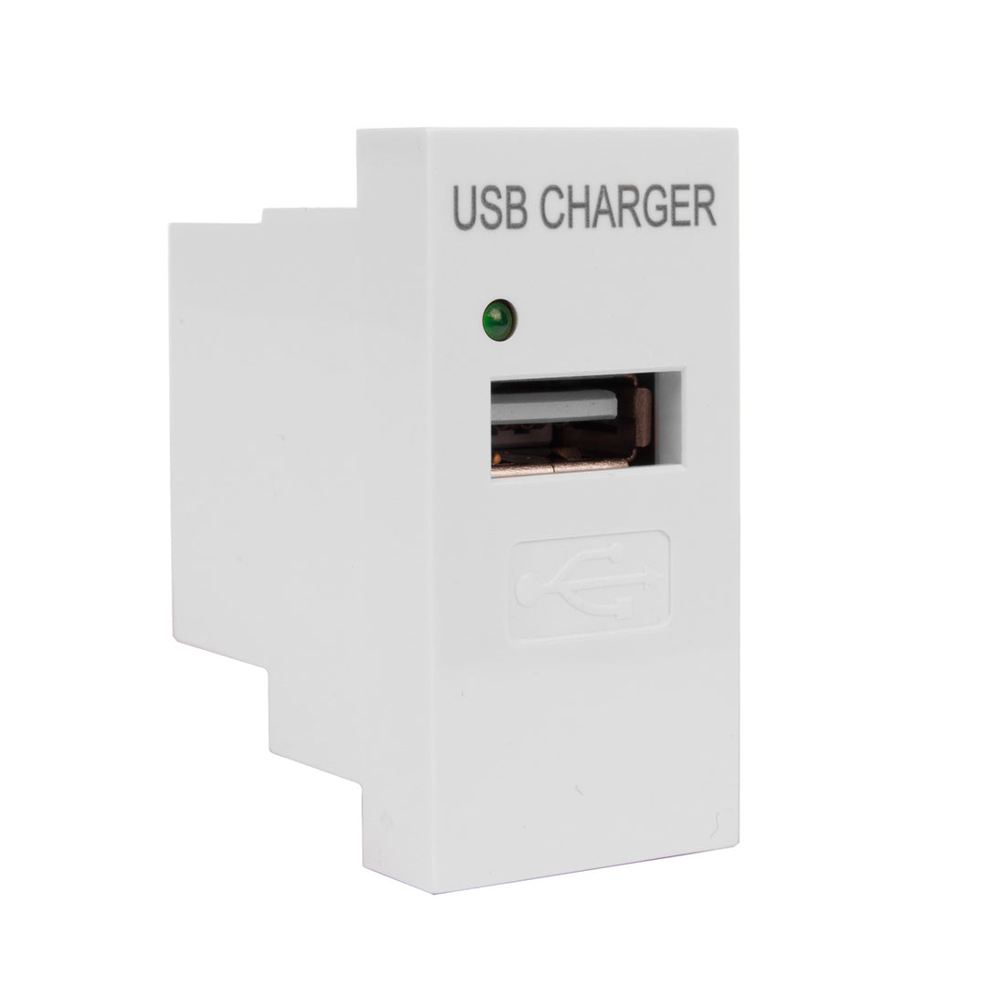 Maclean USB aljzat töltővel, egyszeres, 1A, fehér, MCE727W