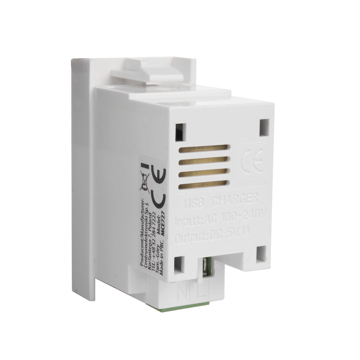 Maclean USB aljzat töltővel, egyszeres, 1A, fehér, MCE727W