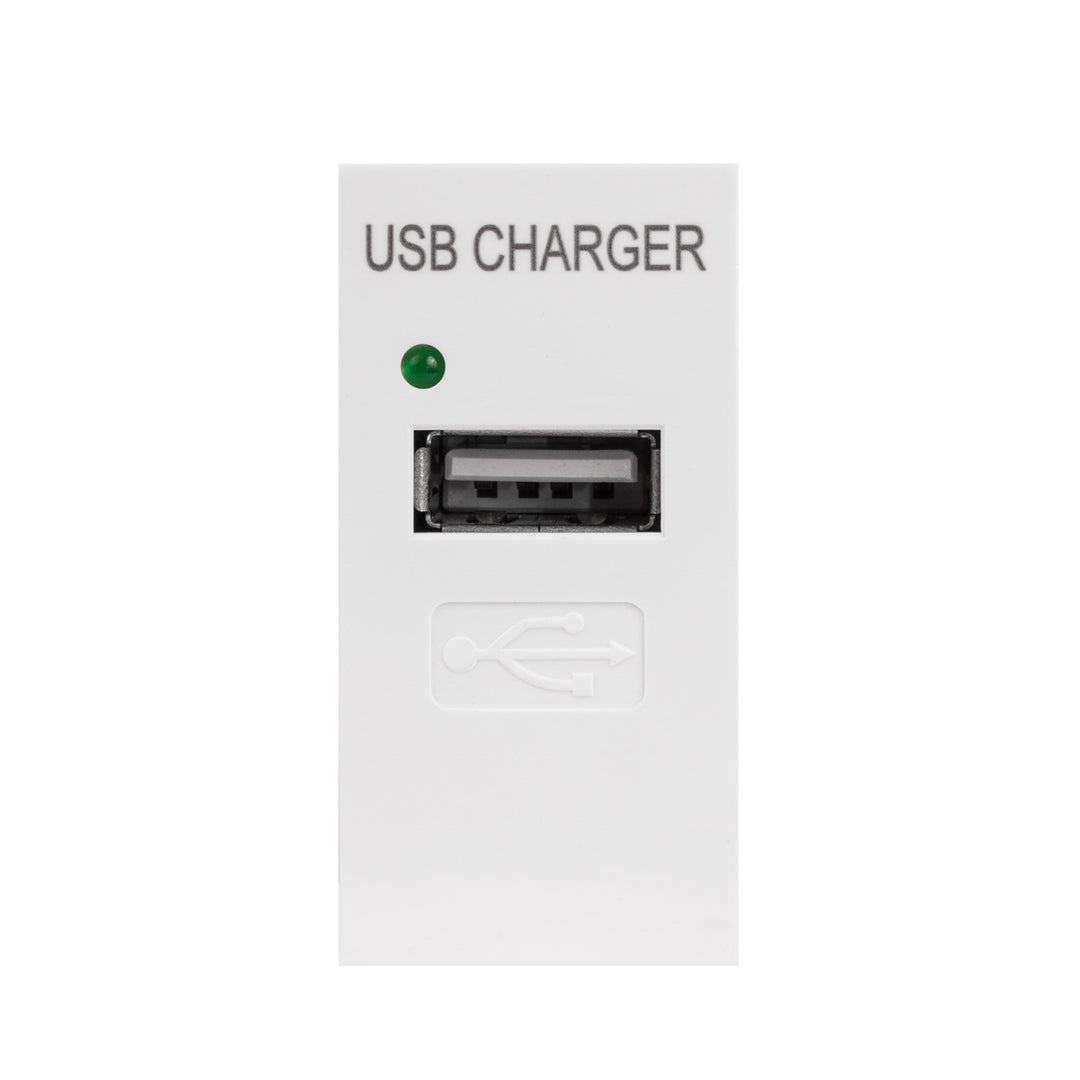 Maclean USB aljzat töltővel, egyszeres, 1A, fehér, MCE727W