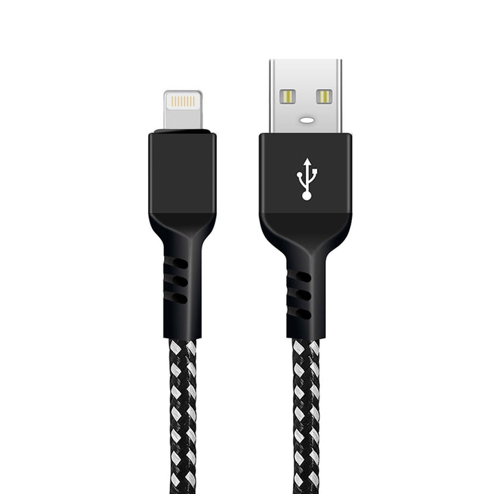Maclean iPhone kábel, iPhone-hoz, támogatja a 2.4A gyorstöltést, adatátvitelt, 5V/2.4A, fekete, hossza 2m, MCE481