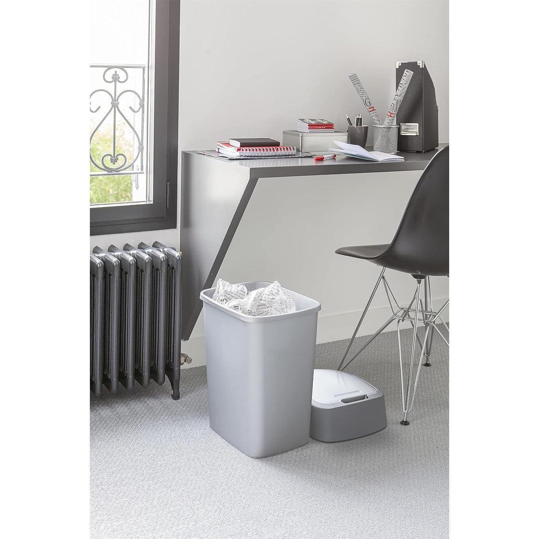 Cuver hulladékgyűjtő, szelektív hulladékgyűjtő, fedéllel, szürke, ezüst keret, 25L, Flip Bin