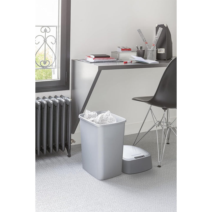 Cuver hulladékgyűjtő, szelektív hulladékgyűjtő, fedéllel, szürke, ezüst keret, 25L, Flip Bin