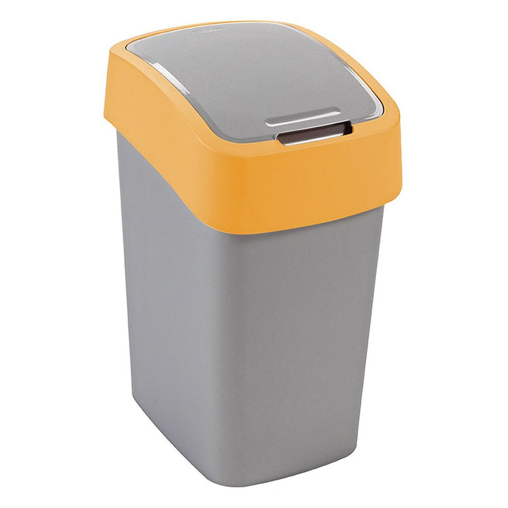 Cuver hulladékgyűjtő, szelektív hulladékgyűjtő, fedéllel, szürke, narancssárga keret, 25L, Flip Bin
