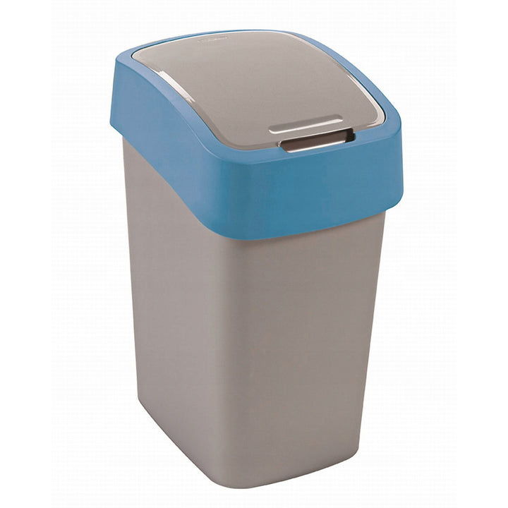 Cuver hulladékgyűjtő, szelektív hulladékgyűjtő, fedéllel, szürke, kék keret, 25L, Flip Bin