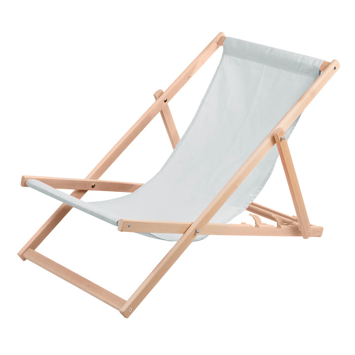 Kényelmes fa nyugágy világos kőris színben, ideális a strandra, erkélyre, teraszra.