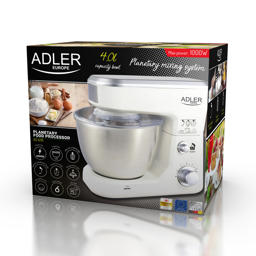 Adler AD 4216 bolygóműves konyhai robotgép 1000W - 6 sebességfokozatú