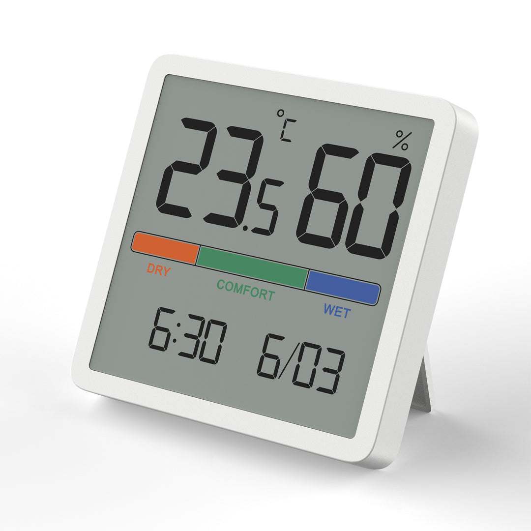 Hőmérő/hőmérő óra és dátum funkcióval, zöldkék, CR2032 elem, hőmérséklet-tartomány -9,9 °C-tól +60 °C-ig,GB380