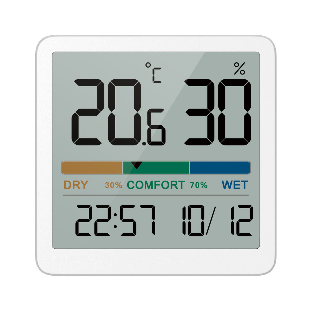 Hőmérő/hőmérő óra és dátum funkcióval, zöldkék, CR2032 elem, hőmérséklet-tartomány -9,9 °C-tól +60 °C-ig,GB380
