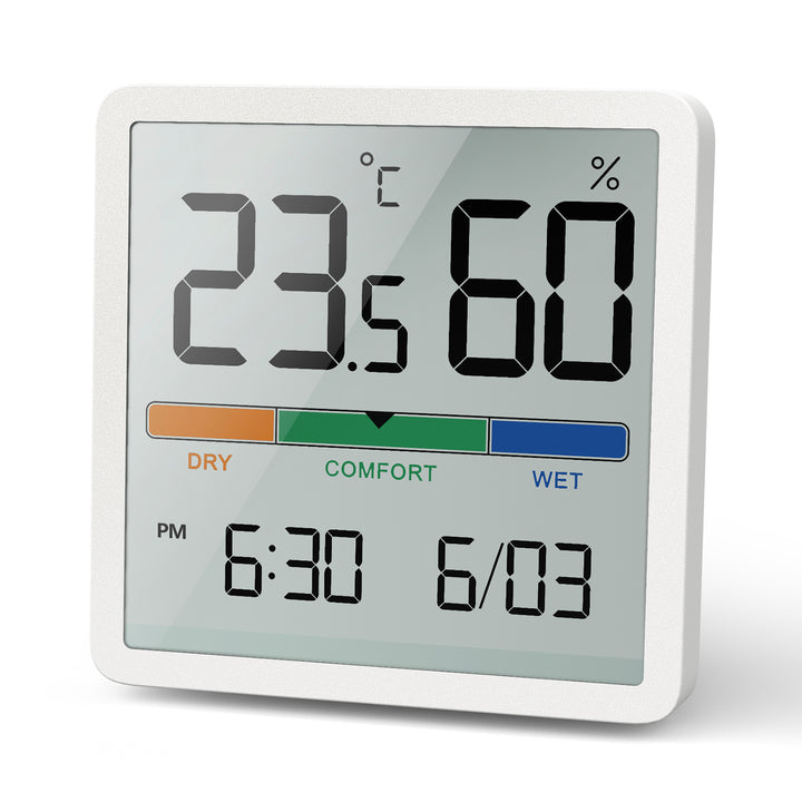 Hőmérő/hőmérő óra és dátum funkcióval, zöldkék, CR2032 elem, hőmérséklet-tartomány -9,9 °C-tól +60 °C-ig,GB380