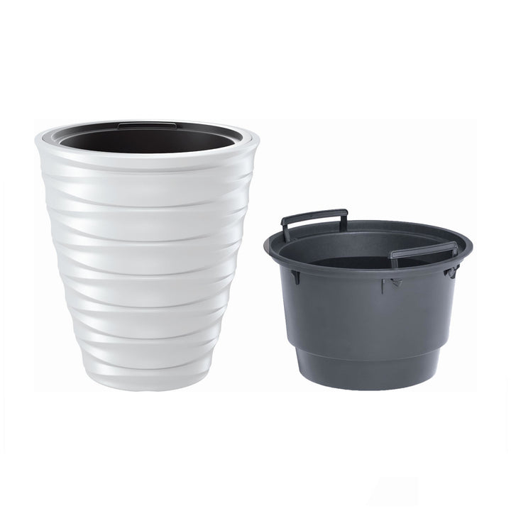 Prosperplast Freze kerek virágcserép betéttel DBFE300-S449 fehér