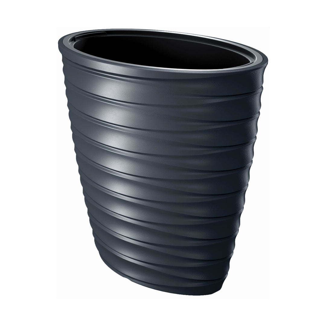 Prosperplast Freze ovális virágcserép betéttel DPFEE600-S433 - antracit színben