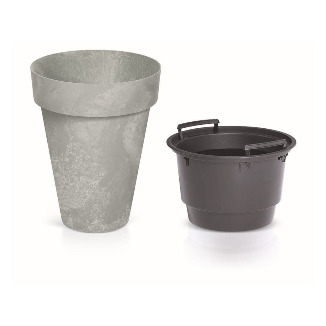 Cube Slim beton hatású kerek virágcserepek DCUS355E-422U