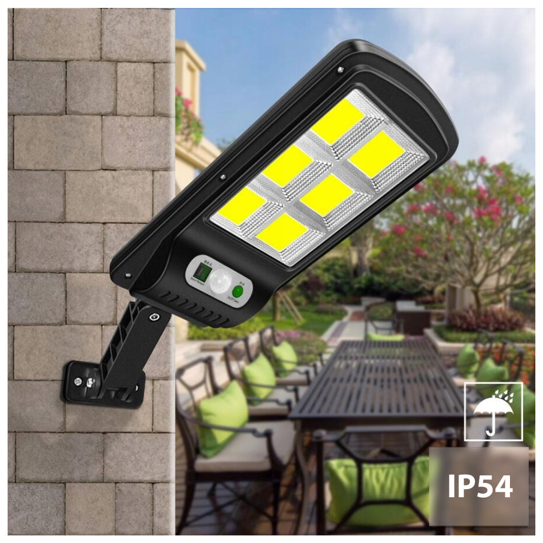 Napelemes LED utcai lámpa mozgásérzékelővel és távirányítóval Maclean IP54, 4W, 400lm, 6500K, Li-ion 1200 mAh, 3 üzemmód MCE446