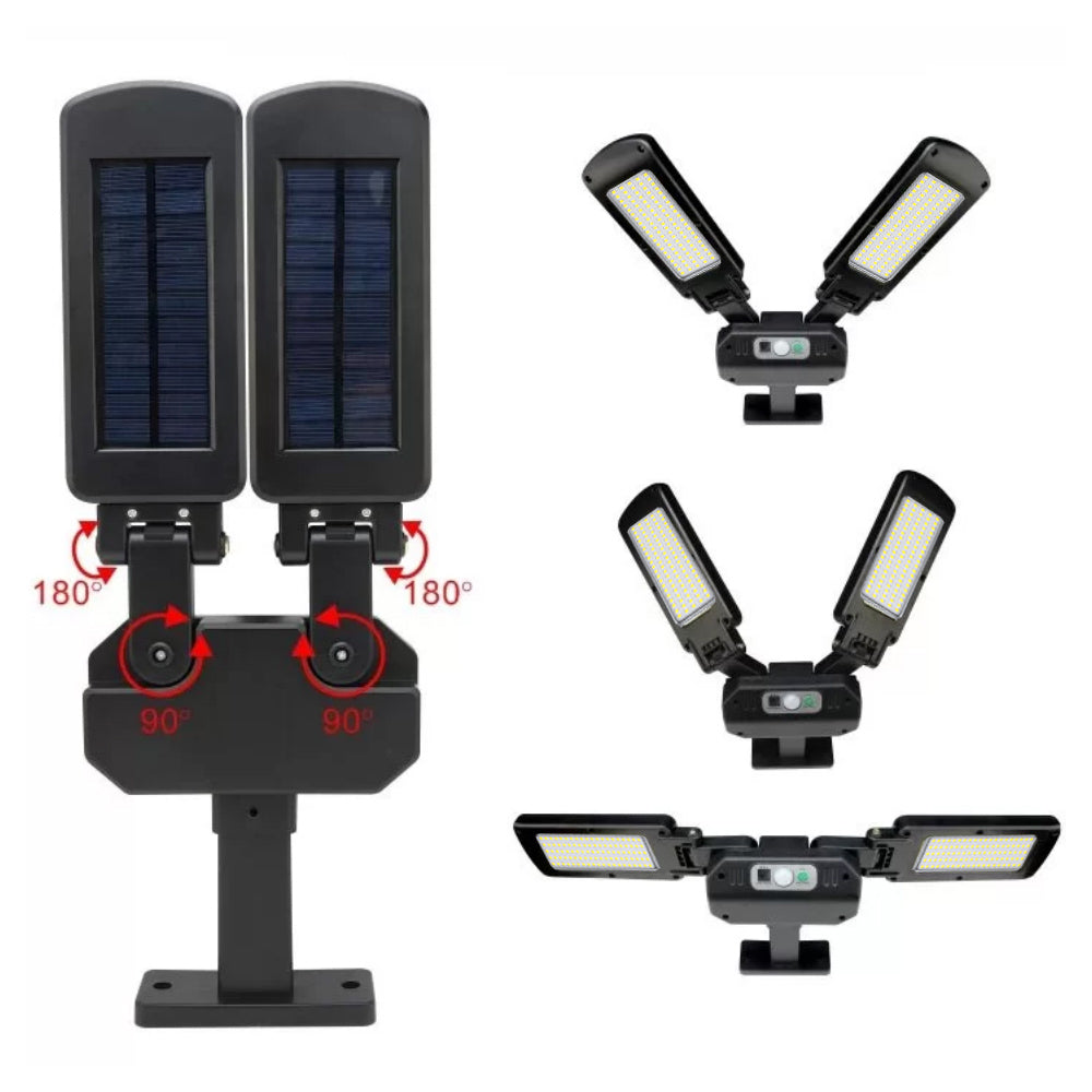 Napelemes LED utcai lámpa mozgásérzékelővel és távirányítóval Maclean IP54, 5W, 2x450lm, 6500K, Li-ion 2400 mAh, 3 üzemmód MCE447