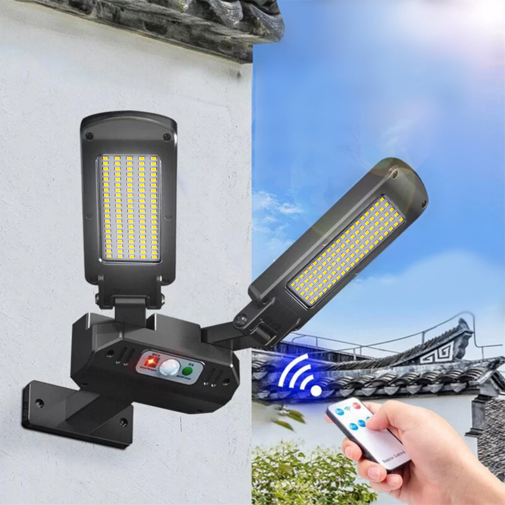 Napelemes LED utcai lámpa mozgásérzékelővel és távirányítóval Maclean IP54, 5W, 2x450lm, 6500K, Li-ion 2400 mAh, 3 üzemmód MCE447