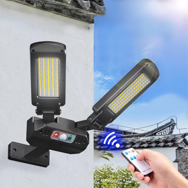 Napelemes LED utcai lámpa mozgásérzékelővel és távirányítóval Maclean IP54, 5W, 2x450lm, 6500K, Li-ion 2400 mAh, 3 üzemmód MCE447
