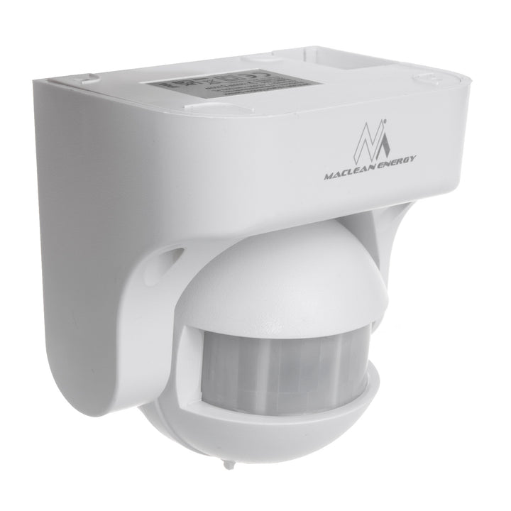 Maclean PIR mozgásérzékelő, infravörös, IP44, fehér, hatótávolság 12m, max. terhelés 800/1200W, MCE358 W