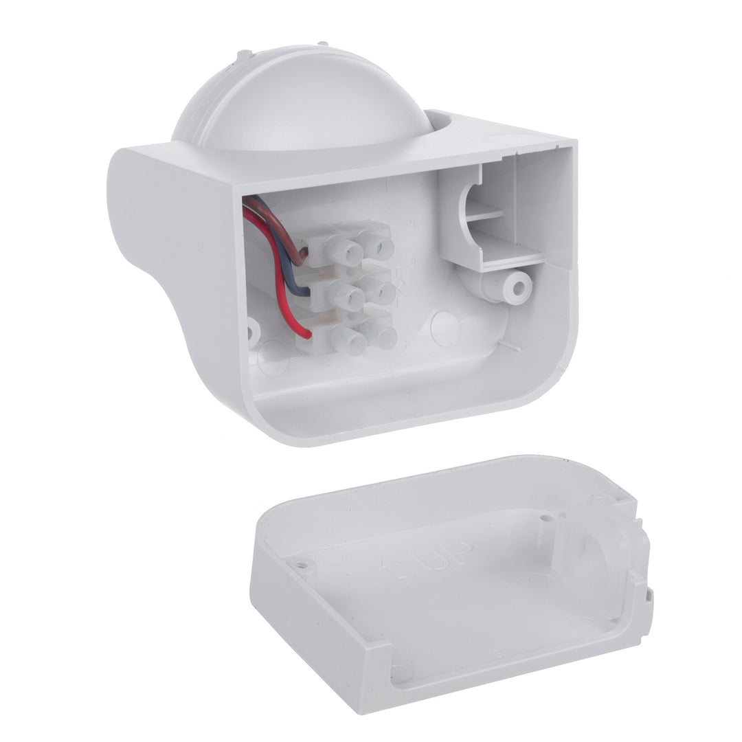 Maclean PIR mozgásérzékelő, infravörös, IP44, fehér, hatótávolság 12m, max. terhelés 800/1200W, MCE358 W