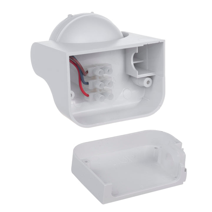 Maclean PIR mozgásérzékelő, infravörös, IP44, fehér, hatótávolság 12m, max. terhelés 800/1200W, MCE358 W