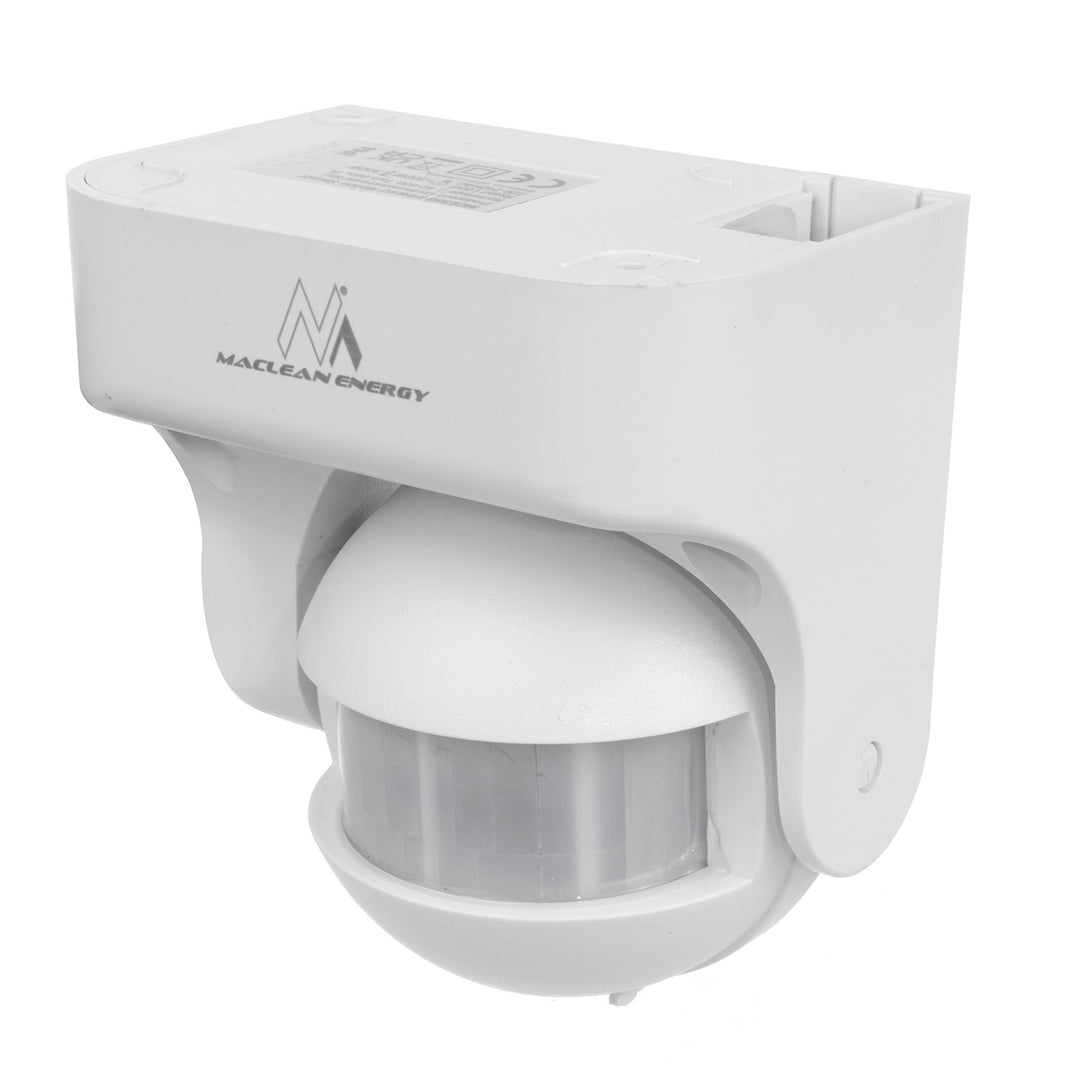 Maclean PIR mozgásérzékelő, infravörös, IP44, fehér, hatótávolság 12m, max. terhelés 800/1200W, MCE358 W