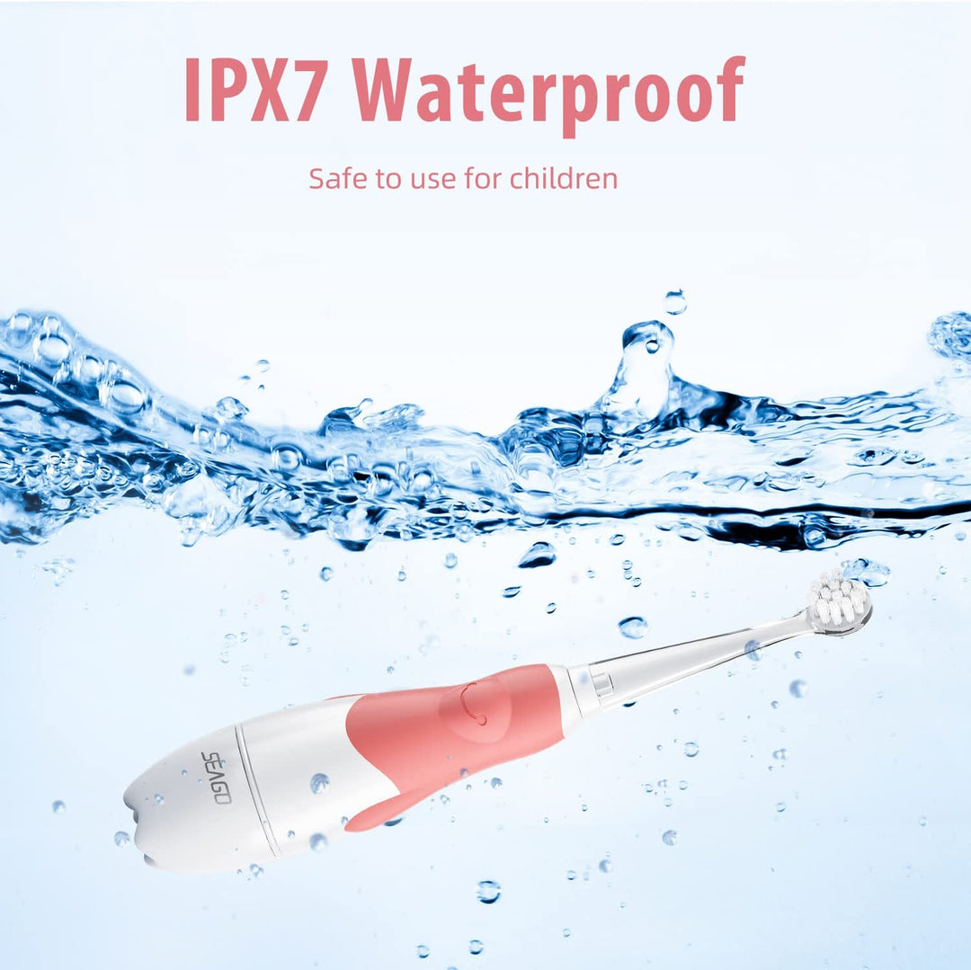 SEAGO gyermek szonikus fogkefe, rózsaszín, 1xAA 1,5V (nem tartozék), 4 fogkefehegy, SG-513 Pink