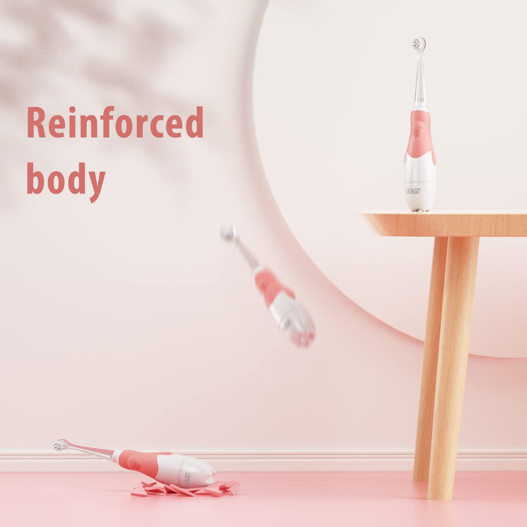 SEAGO gyermek szonikus fogkefe, rózsaszín, 1xAA 1,5V (nem tartozék), 4 fogkefehegy, SG-513 Pink