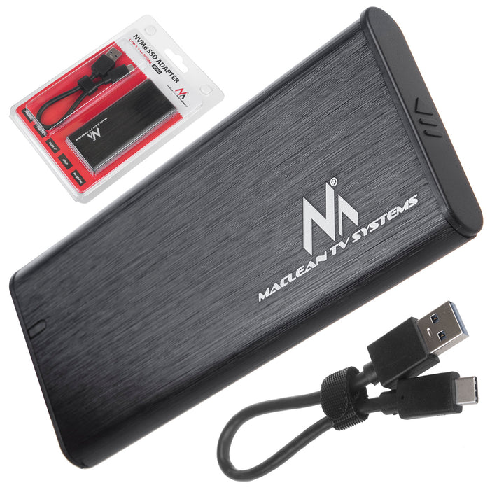 Maclean meghajtóház, SSD M.2, NVMe (PCIe), NGFF (SATA), USB 3.1, 2230/2240/2260/2280 méret, alumínium ház, MCE443