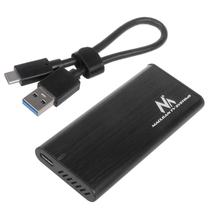 Maclean meghajtóház, SSD M.2, NVMe (PCIe), NGFF (SATA), USB 3.1, 2230/2240/2260/2280 méret, alumínium ház, MCE443