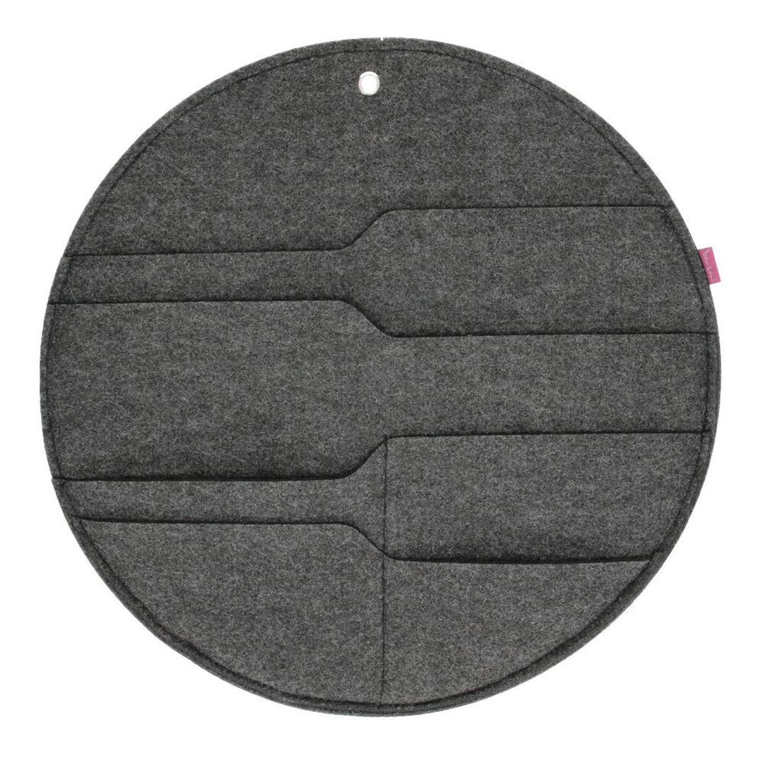 Bertoni filc faliszervező kör L átmérő 35 cm - antracit, 4 zseb
