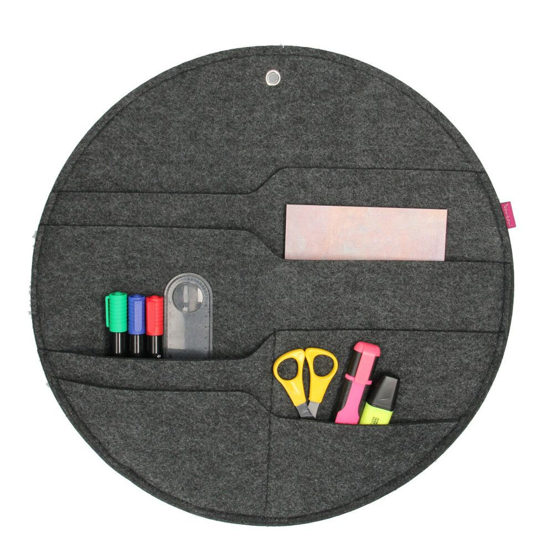Bertoni filc fali szervező Circle XL átmérő 45 cm - antracit, 4 zseb