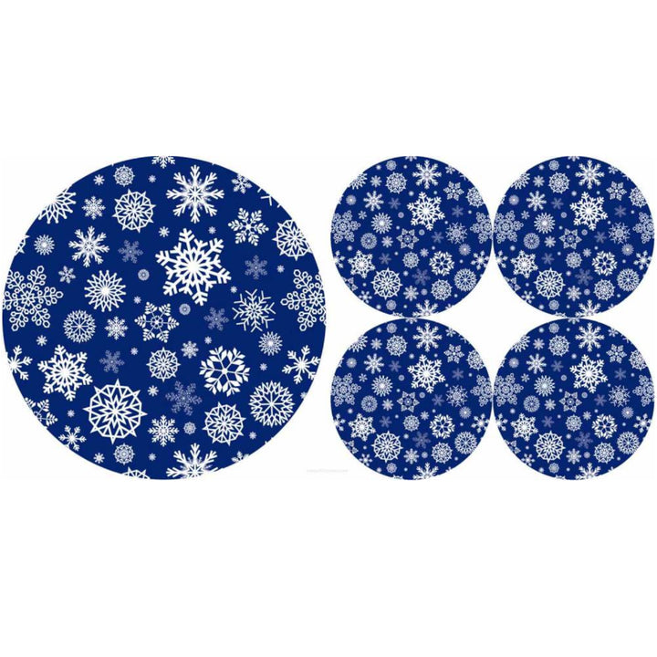 Kerek filc asztalterítő szett 1 + 4 - SNOW