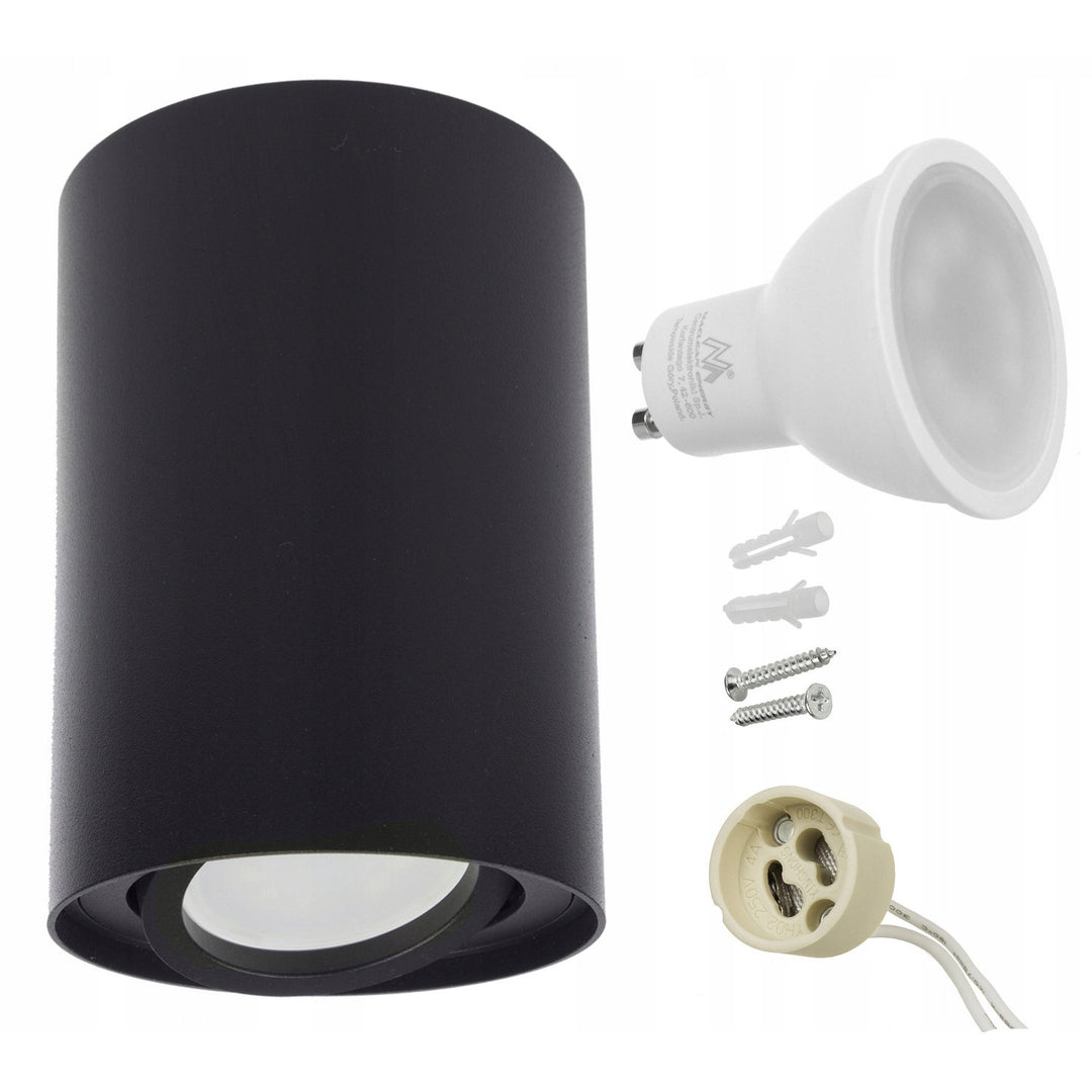 Maclean kerek plafond fekete MCE422 B + LED izzó GU10 5W 4000K