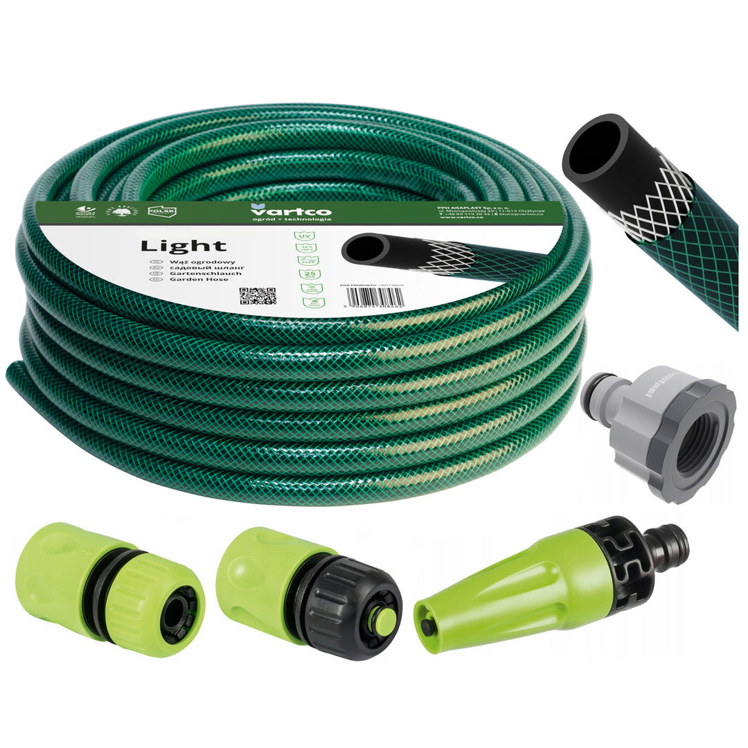 Kerti tömlő 20m 1/2" Vartco Light + szerelvények + öntözőrendszer
