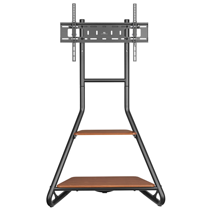Maclean szabadon álló TV/ saroktartó, bauhaus stílus, kétszintes fa polcok, 40kg max, 37-75'', MC-455