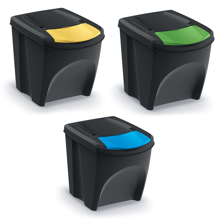 Keden Sortibox 3x25L újrahasznosító kuka készlet fekete