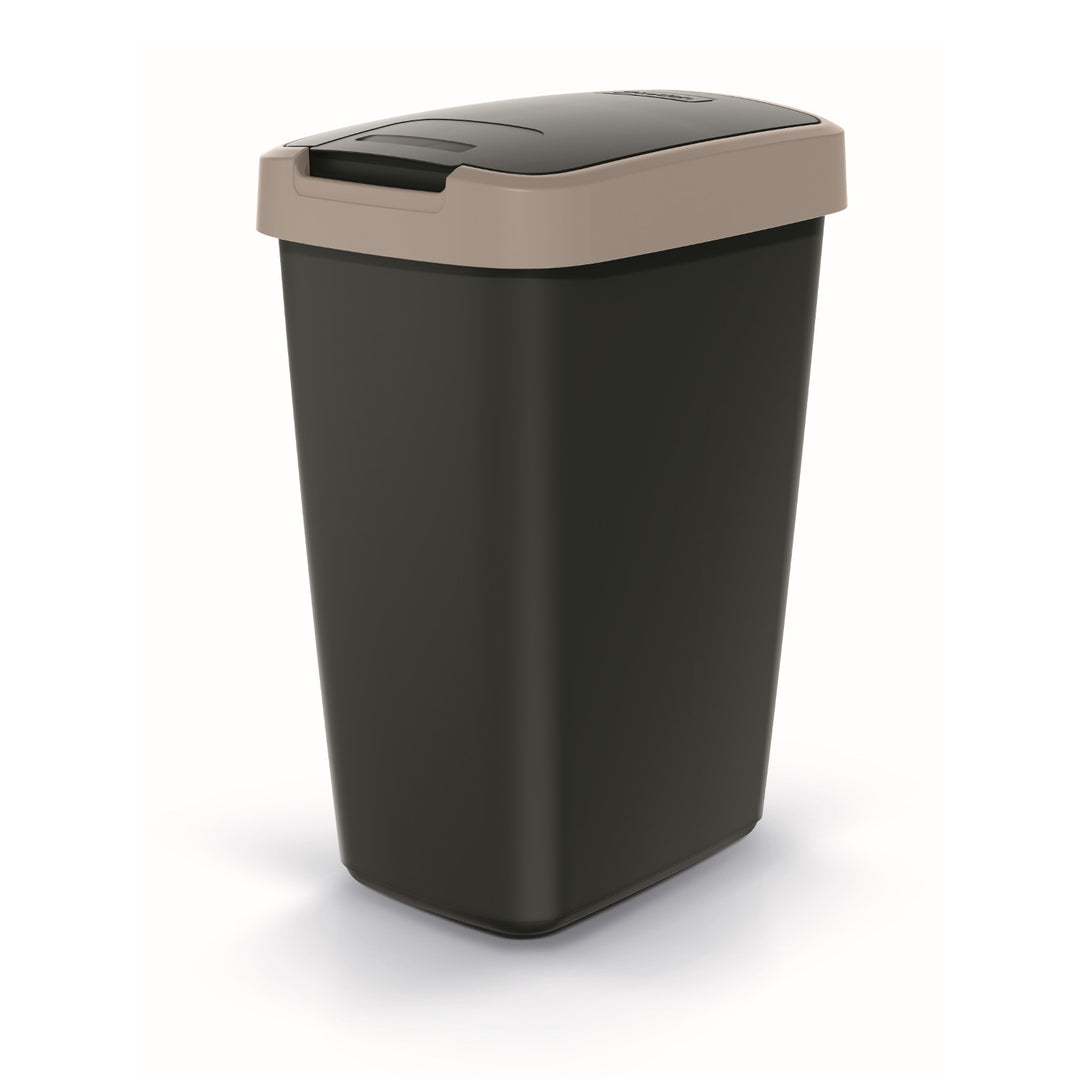 KEDEN COMPACTA Q 12 literes hulladékgyűjtő NSAB12-WG5C - fekete, világosbarna kerettel