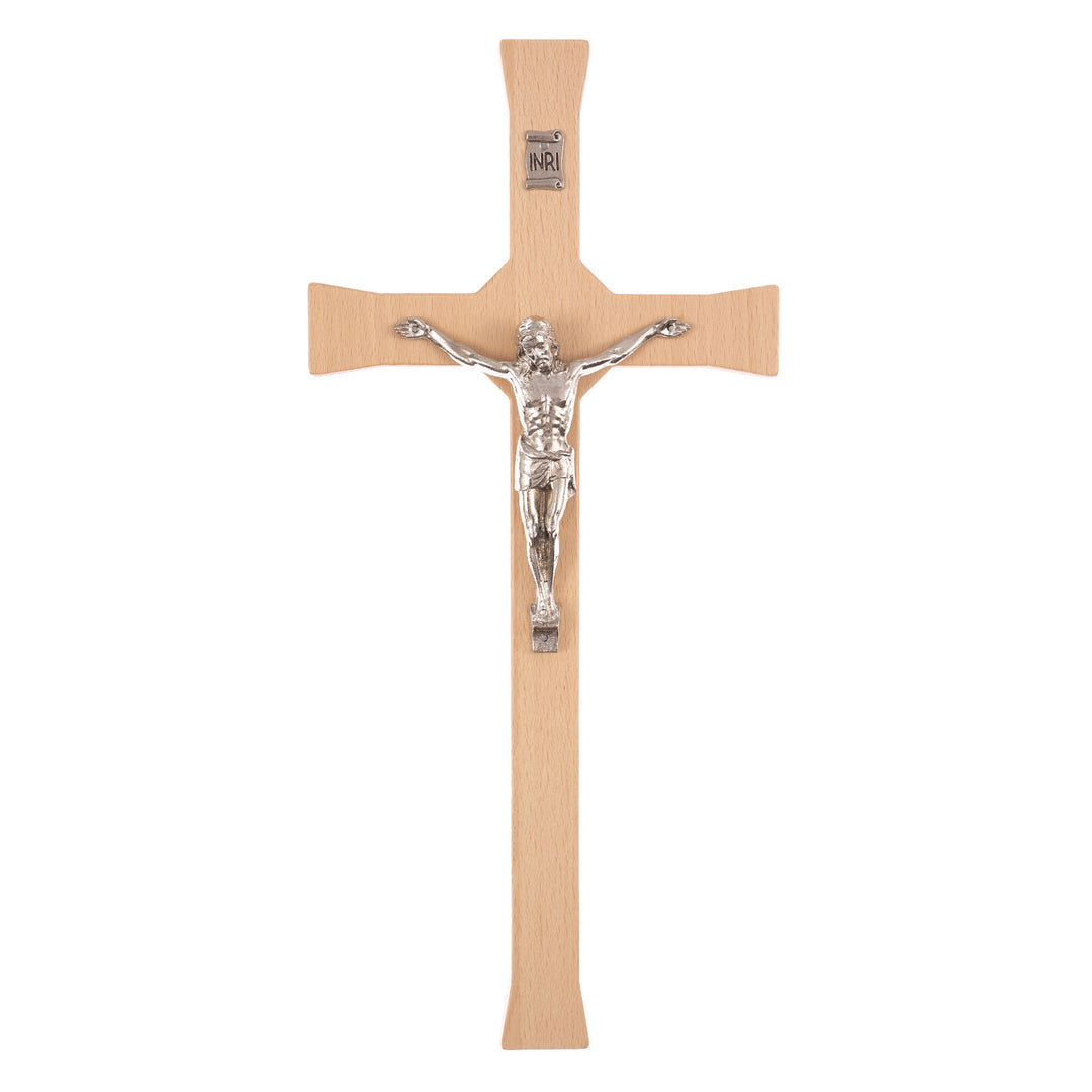 Függő klasszikus kereszt természetes csíkos kereszttel 30x14x1.8cm