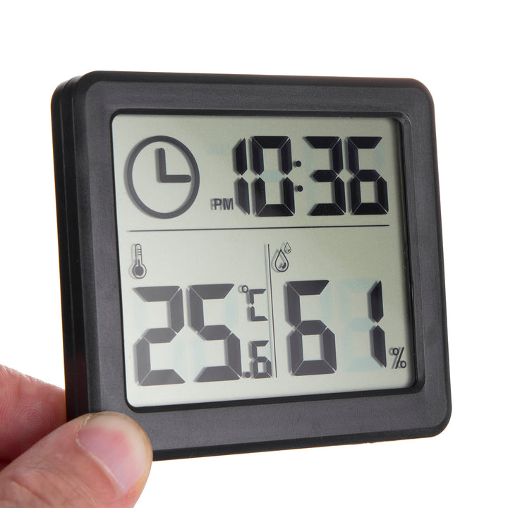Hőmérő/hőmérő óra funkcióval, GreenBlue, fekete,GB384B