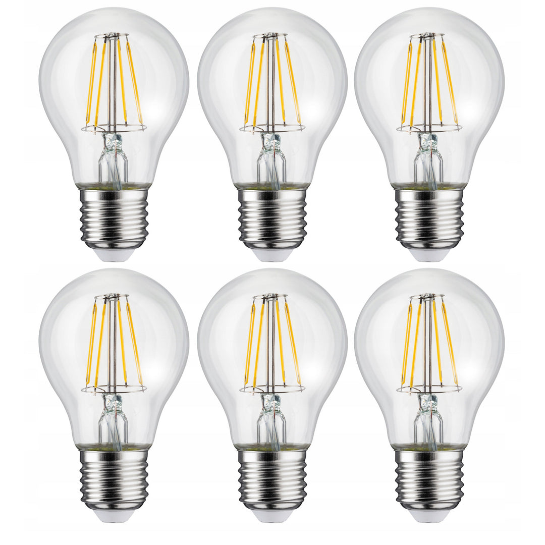 6x Maclean, izzószálas LED E27, 8W, 230V, WW meleg fehér 3000K, 806lm, Retro edison dekoratív, MCE268