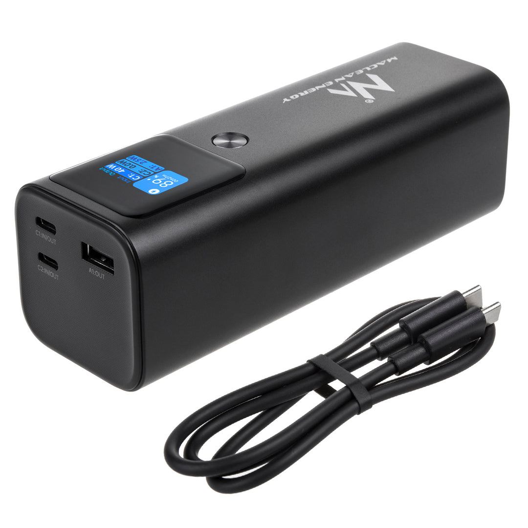 Mobilna bateria Power Bank Maclean, 24600mAh, Power Delivery (PD) 140W, gyors/gyors/szuper töltés, 88,56Wh, 2x Typ-C, USB, MCE335