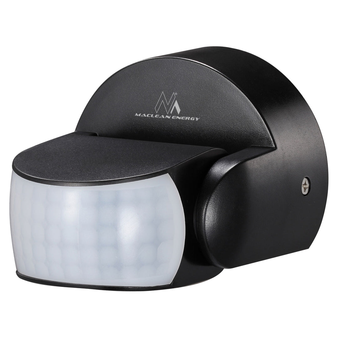Maclean PIR mozgásérzékelő, infravörös, IP65, fekete, hatótávolság 12m, max. terhelés 600/1200W, MCE468 B