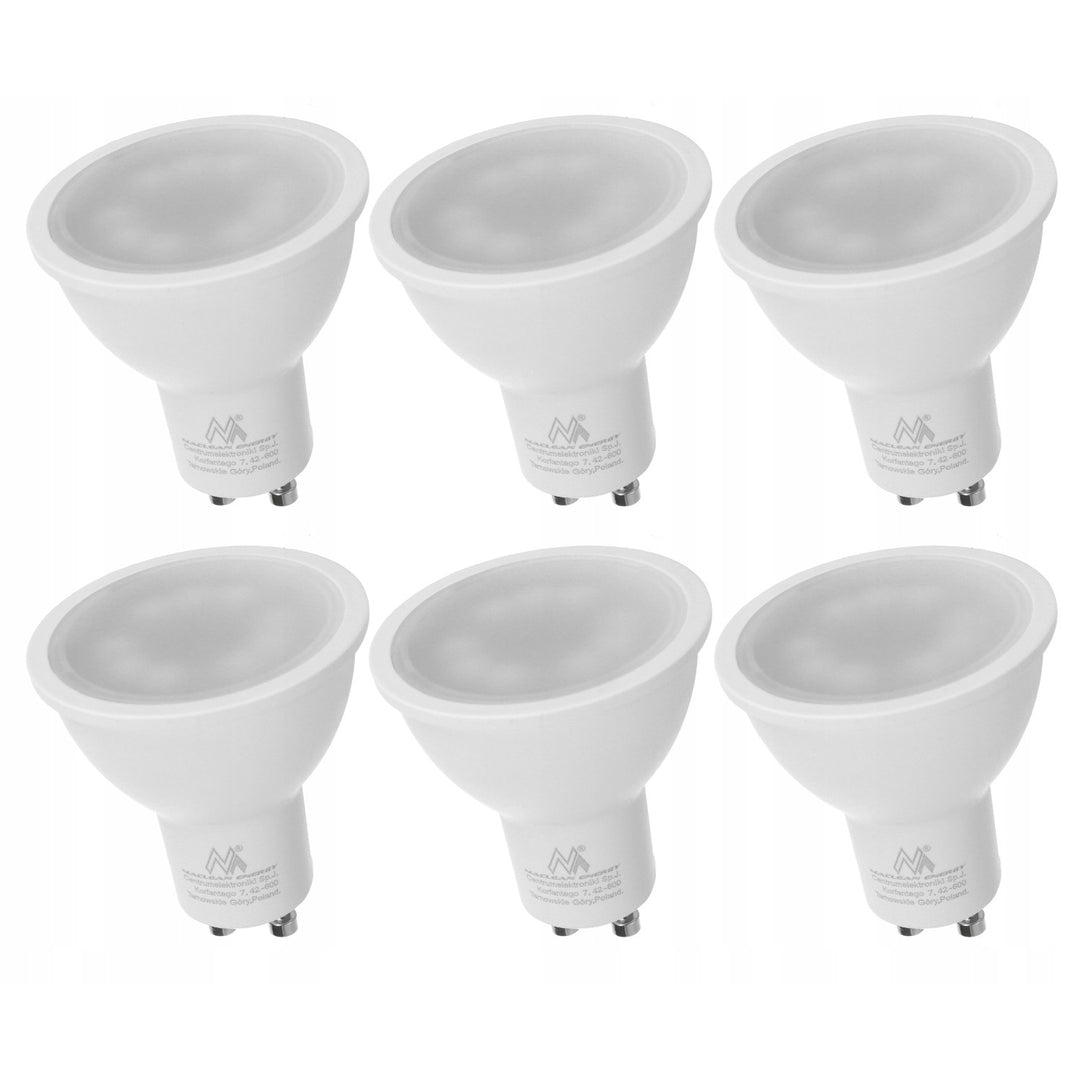 6x Maclean LED izzó, GU10, 7W, 220-240V~, 50/60Hz, semleges fehér, 4000K, 490 lumen, MCE437 NW