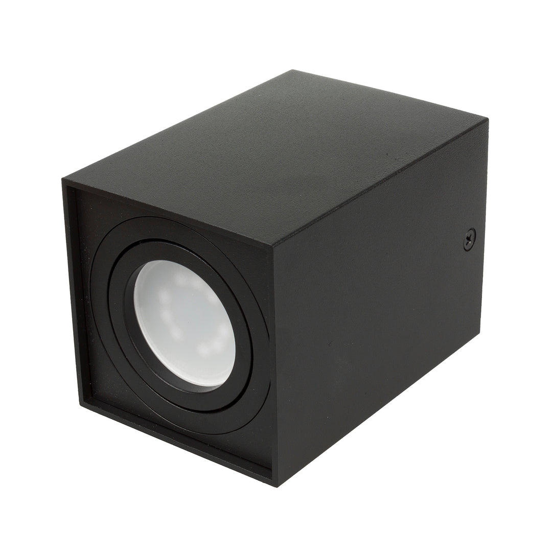 3x Maclean cső / felszíni lámpatest, spot, szögletes, alumínium, GU10, 80x80x115mm, fekete, MCE426 B + 3x LED izzó 5W