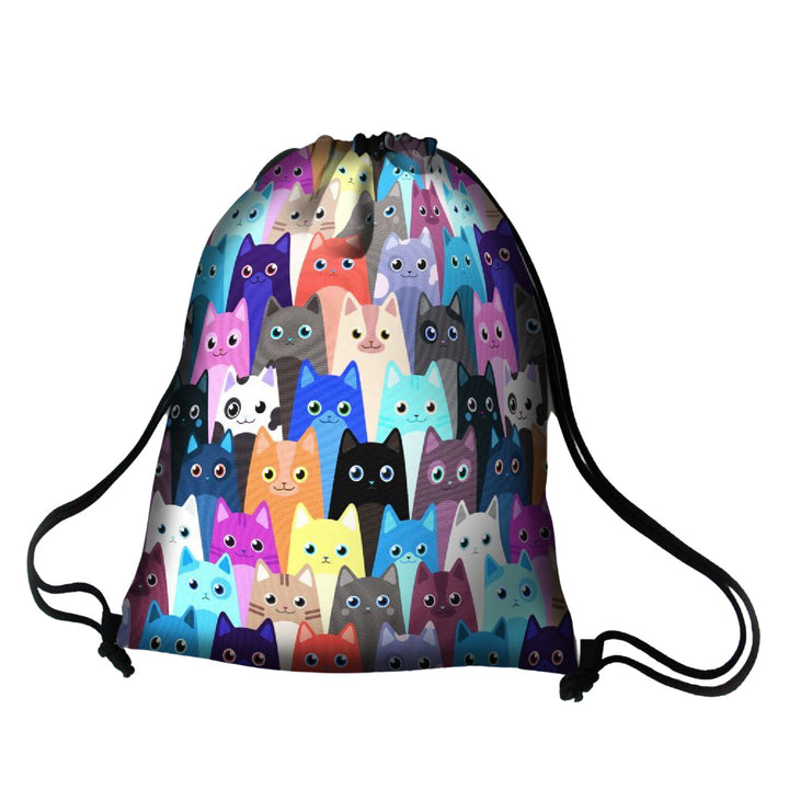 Bertoni hátizsák, színes nyomtatás, vízálló, Miau minta, EE0035