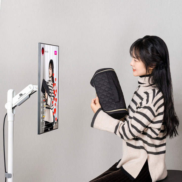 Maclean mobil monitor/TV padlóállvány, gázrugós, 17"-35", 2-10kg, fehér, MC-970W